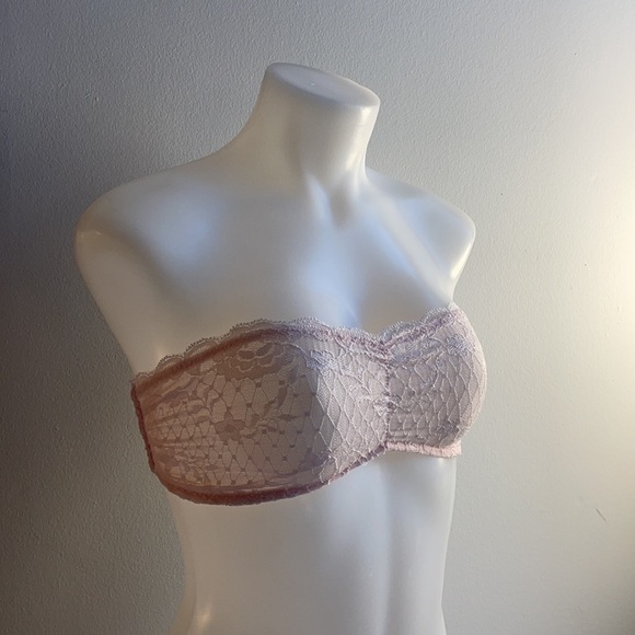 Free People Pink Lace Bandeau Bra XS - Picture 2 of 4